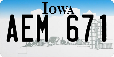 IA license plate AEM671