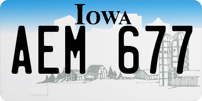 IA license plate AEM677