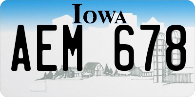 IA license plate AEM678