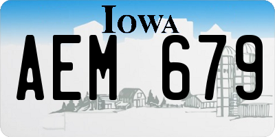 IA license plate AEM679