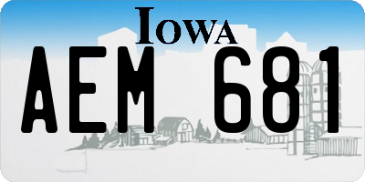 IA license plate AEM681