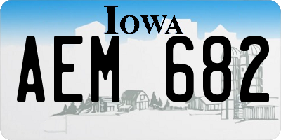 IA license plate AEM682