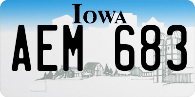 IA license plate AEM683