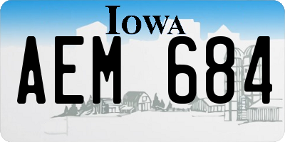 IA license plate AEM684
