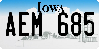 IA license plate AEM685