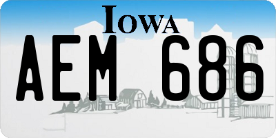 IA license plate AEM686