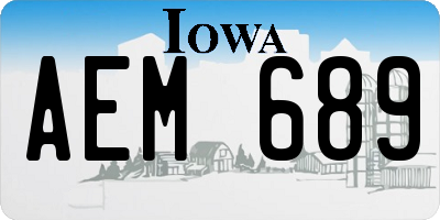 IA license plate AEM689