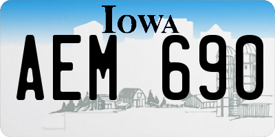 IA license plate AEM690