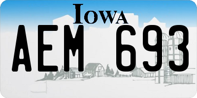 IA license plate AEM693