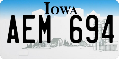 IA license plate AEM694