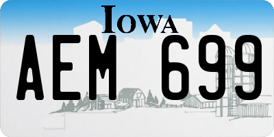 IA license plate AEM699