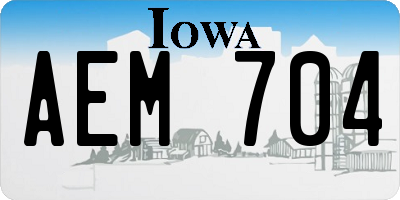 IA license plate AEM704