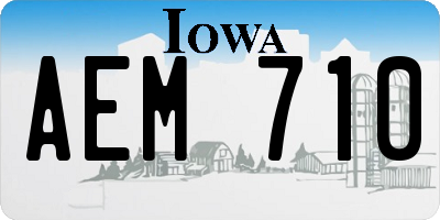 IA license plate AEM710