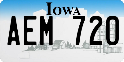 IA license plate AEM720