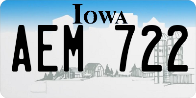 IA license plate AEM722