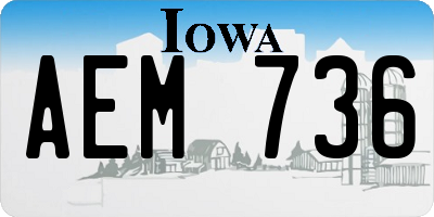 IA license plate AEM736