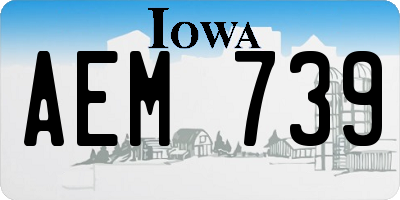 IA license plate AEM739