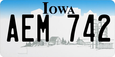 IA license plate AEM742