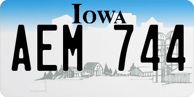 IA license plate AEM744
