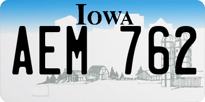 IA license plate AEM762
