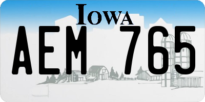 IA license plate AEM765