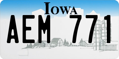 IA license plate AEM771