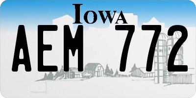 IA license plate AEM772
