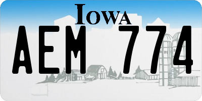 IA license plate AEM774