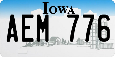 IA license plate AEM776