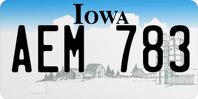 IA license plate AEM783