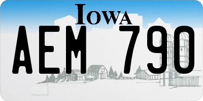 IA license plate AEM790