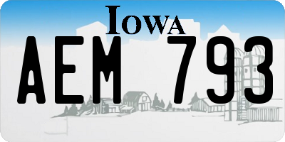 IA license plate AEM793