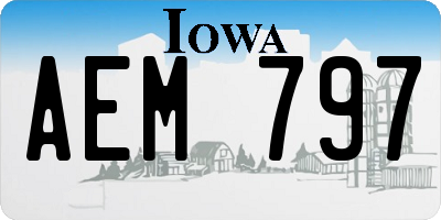 IA license plate AEM797