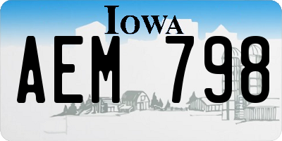IA license plate AEM798