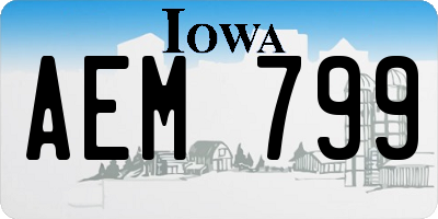 IA license plate AEM799