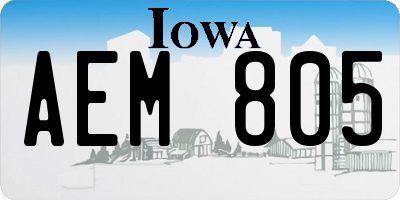 IA license plate AEM805