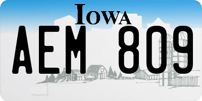 IA license plate AEM809