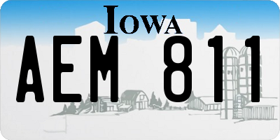 IA license plate AEM811