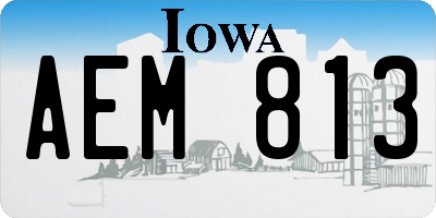 IA license plate AEM813