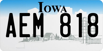 IA license plate AEM818