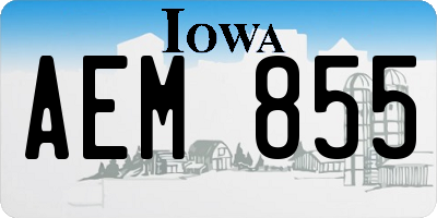 IA license plate AEM855