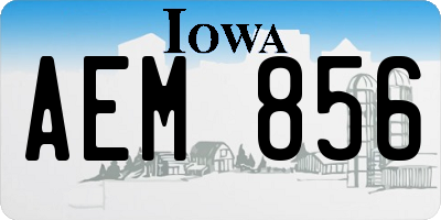 IA license plate AEM856