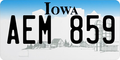 IA license plate AEM859