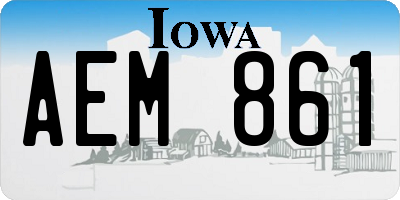 IA license plate AEM861
