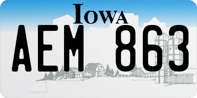 IA license plate AEM863