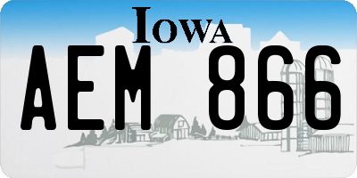 IA license plate AEM866