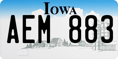 IA license plate AEM883