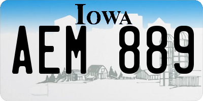 IA license plate AEM889