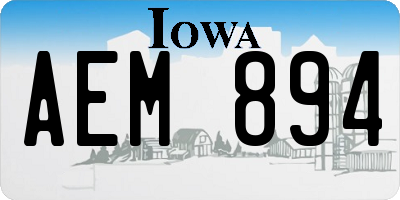 IA license plate AEM894