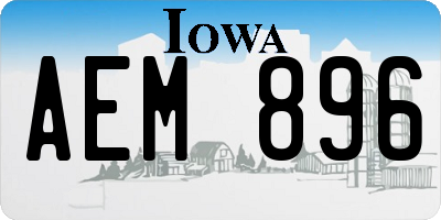 IA license plate AEM896